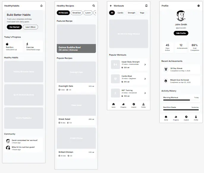 final UI design for health app